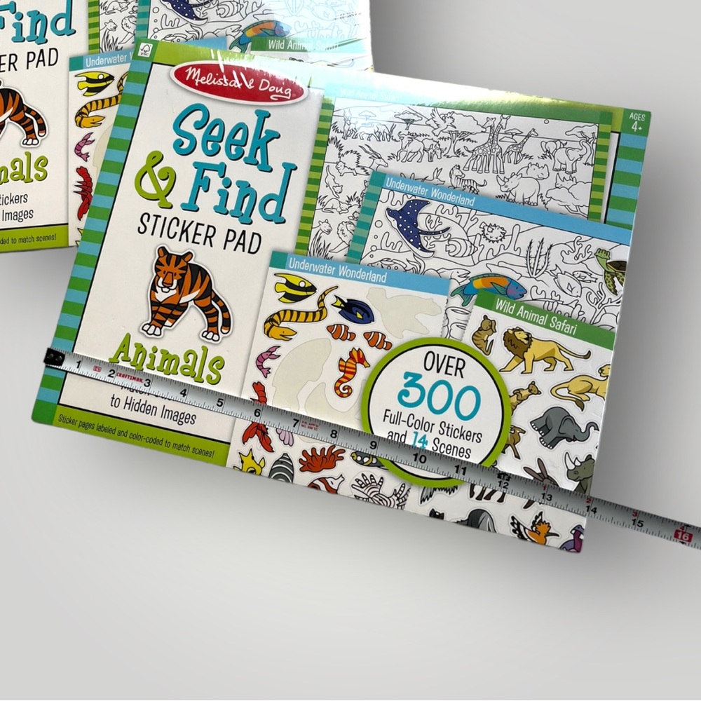 Lot/2 Melissa & Doug Seek & Find Animal Sticker Pad - Picture 3 of 7